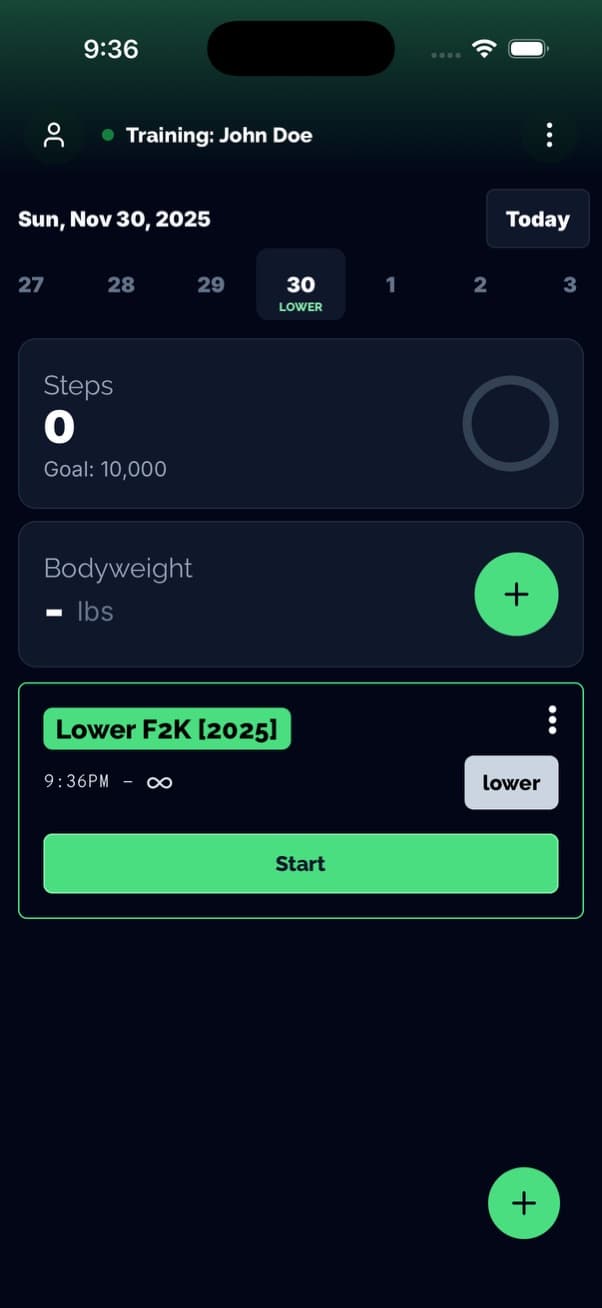 Training client view