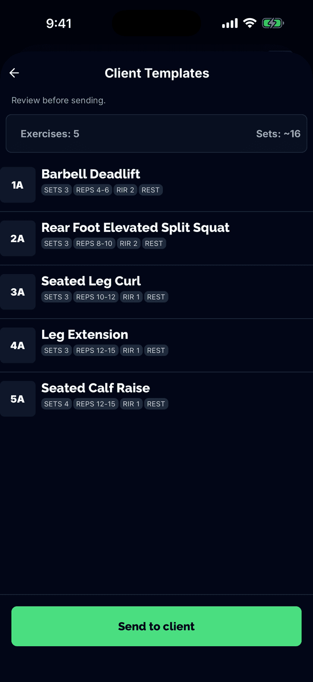 Einem Kalender-Datum ein Workout zuweisen