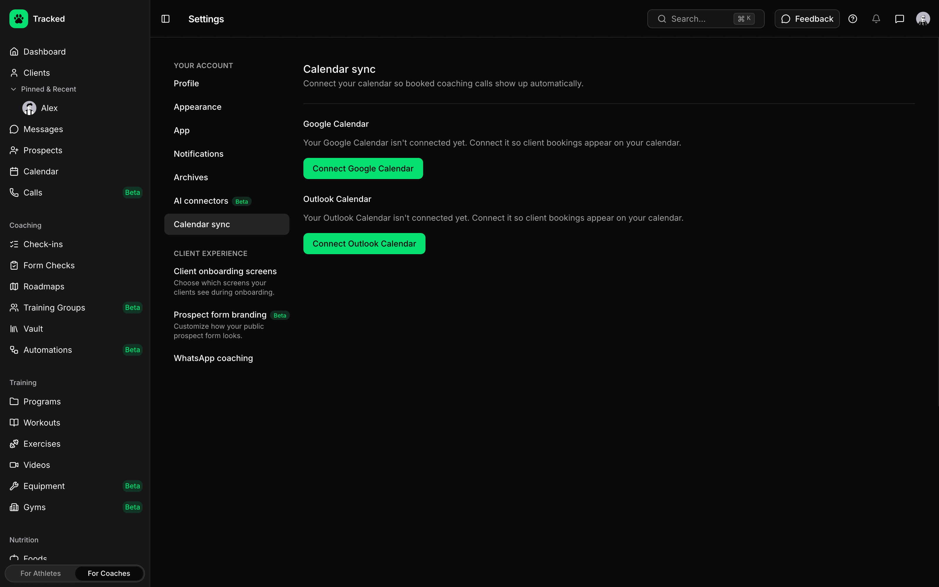 Google Calendar and Outlook sync settings