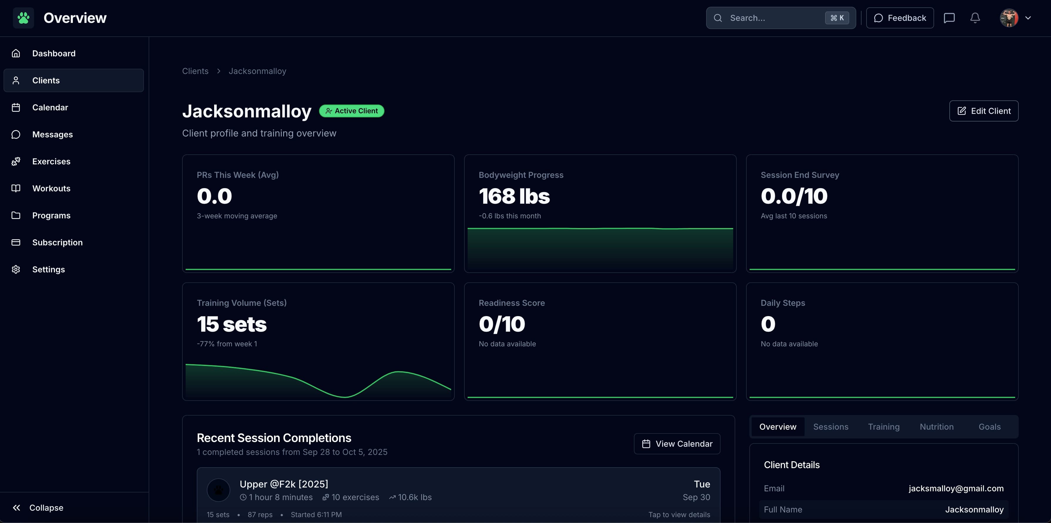 Client view