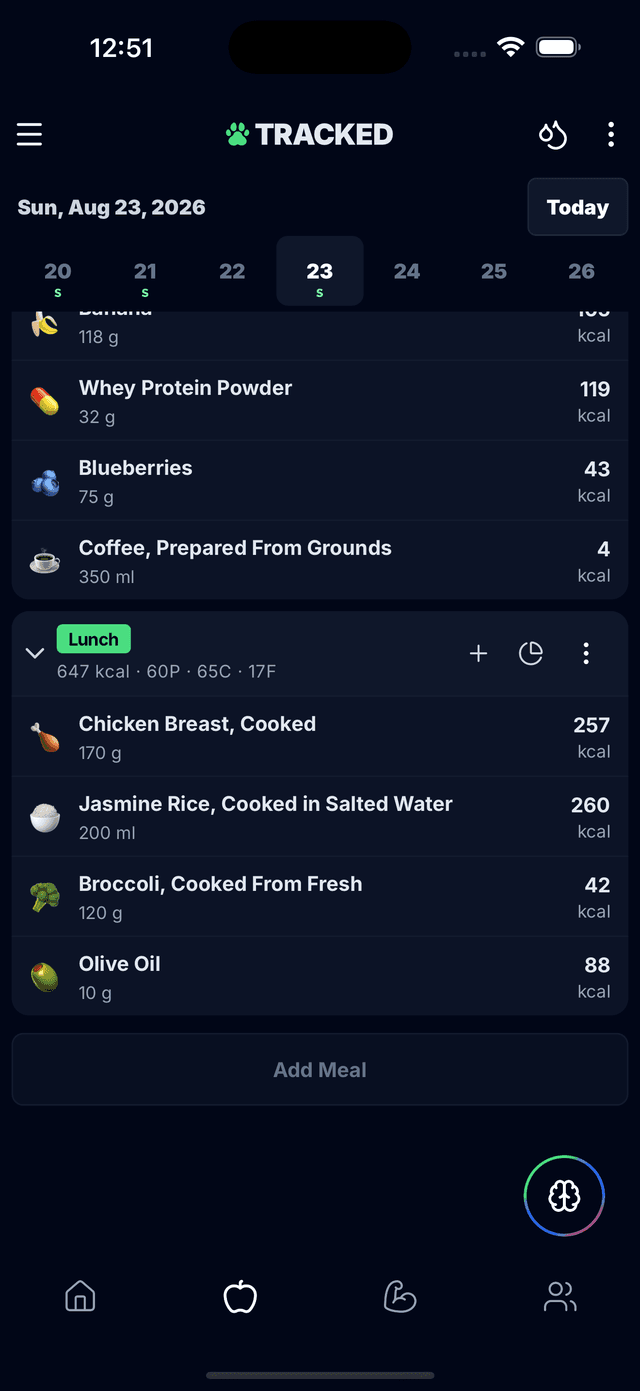 Food logging search interface with barcode scanner