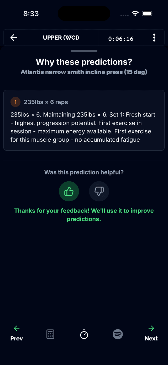 AI feedback interface for prediction calibration