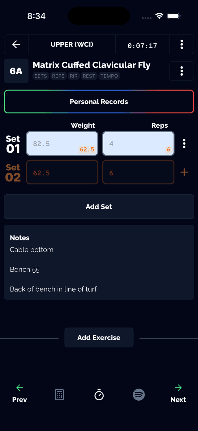 Blue prediction indicators on set inputs