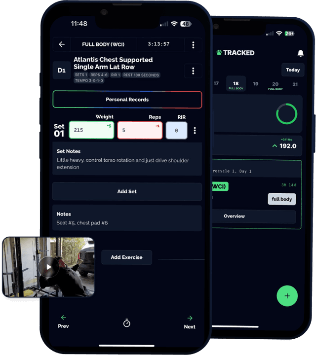 A app móvel Tracked que os atletas usam para treinar e registar treinos